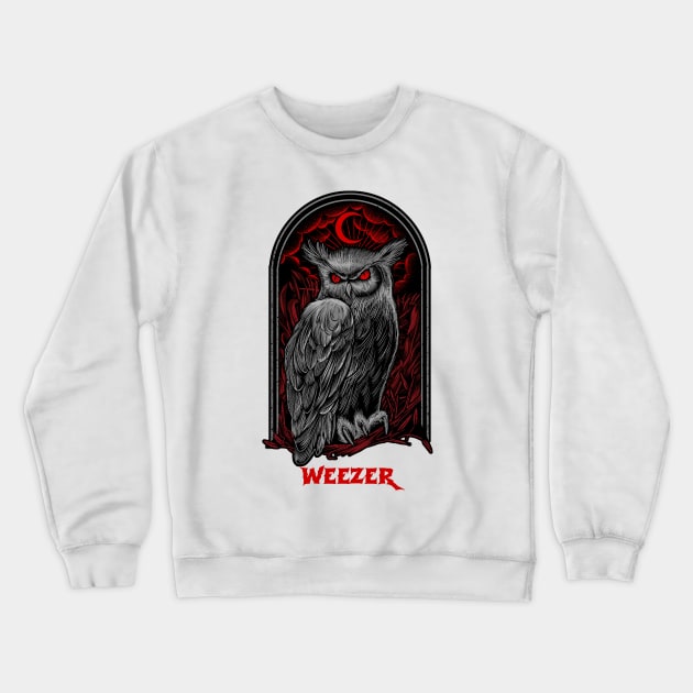 The Moon Owl Weezer Weezer Crewneck Sweatshirt TeePublic